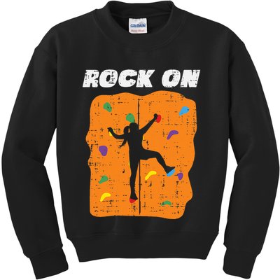 Climbing Rock On Wall Climber Bouldering Women Kids Sweatshirt
