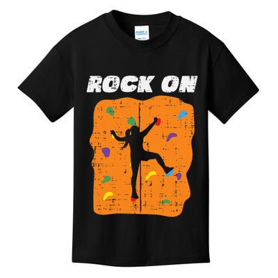 Climbing Rock On Wall Climber Bouldering Women Kids T-Shirt