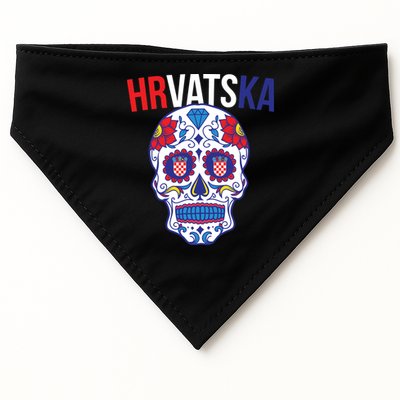 Croatia Hrvatska Soccer Skull USA-Made Doggie Bandana