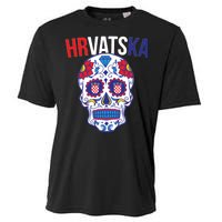 Croatia Hrvatska Soccer Skull Cooling Performance Crew T-Shirt