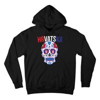 Croatia Hrvatska Soccer Skull Hoodie