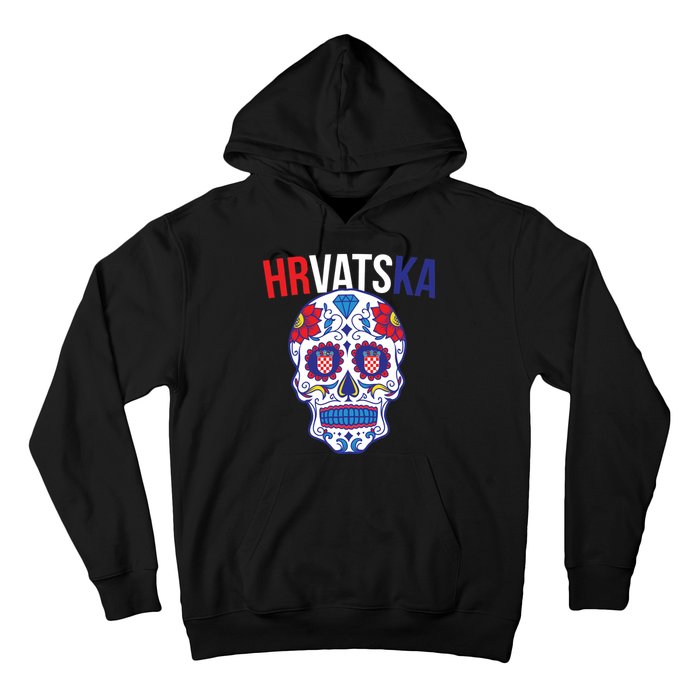 Croatia Hrvatska Soccer Skull Hoodie