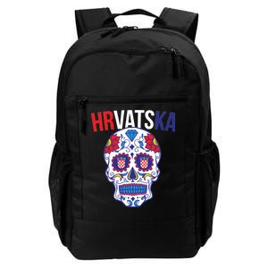 Croatia Hrvatska Soccer Skull Daily Commute Backpack