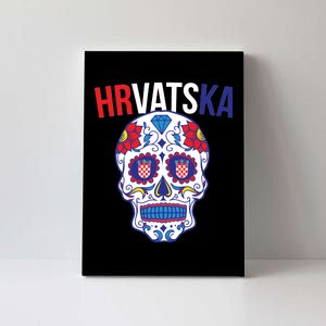 Croatia Hrvatska Soccer Skull Canvas