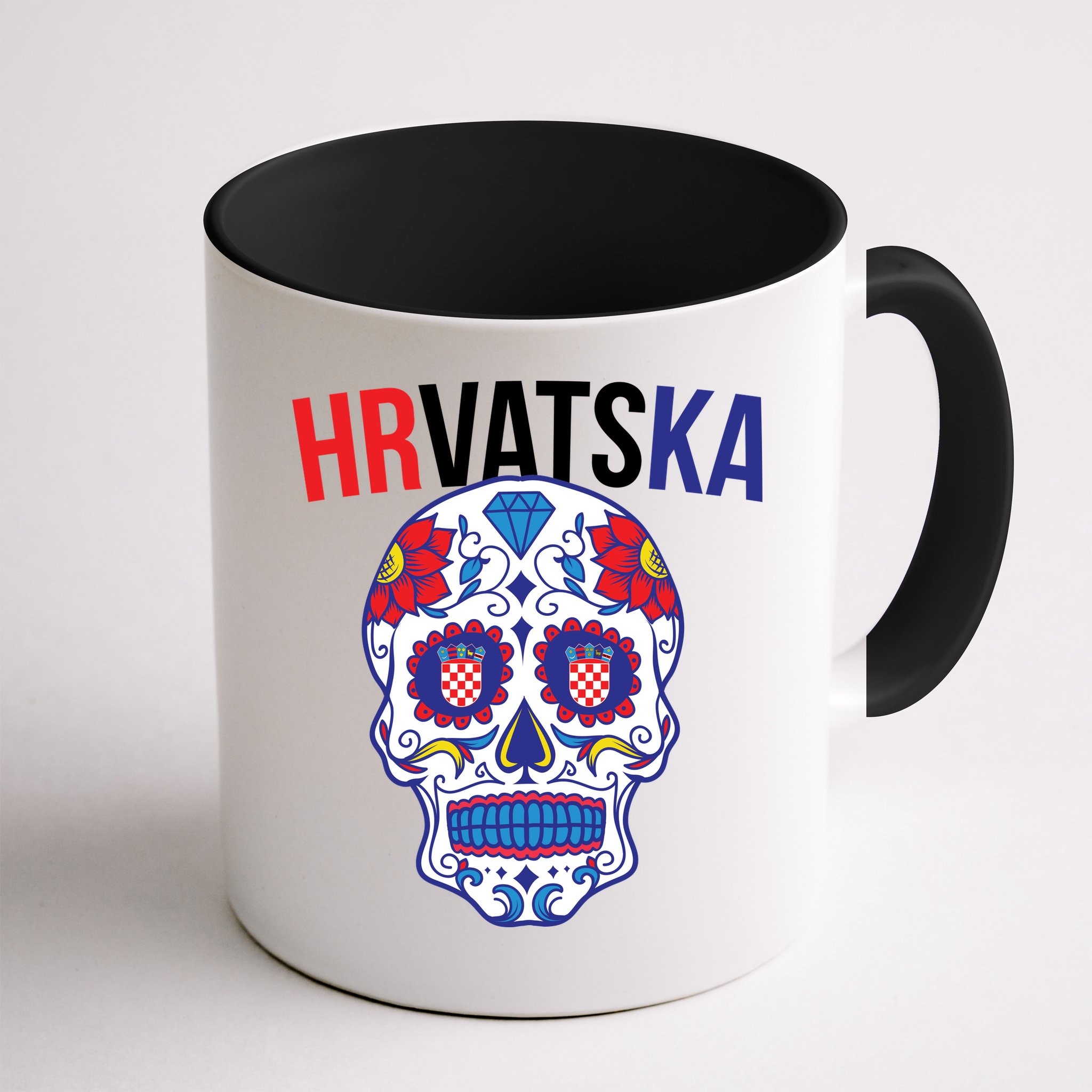 Croatia Hrvatska Soccer Skull Mug