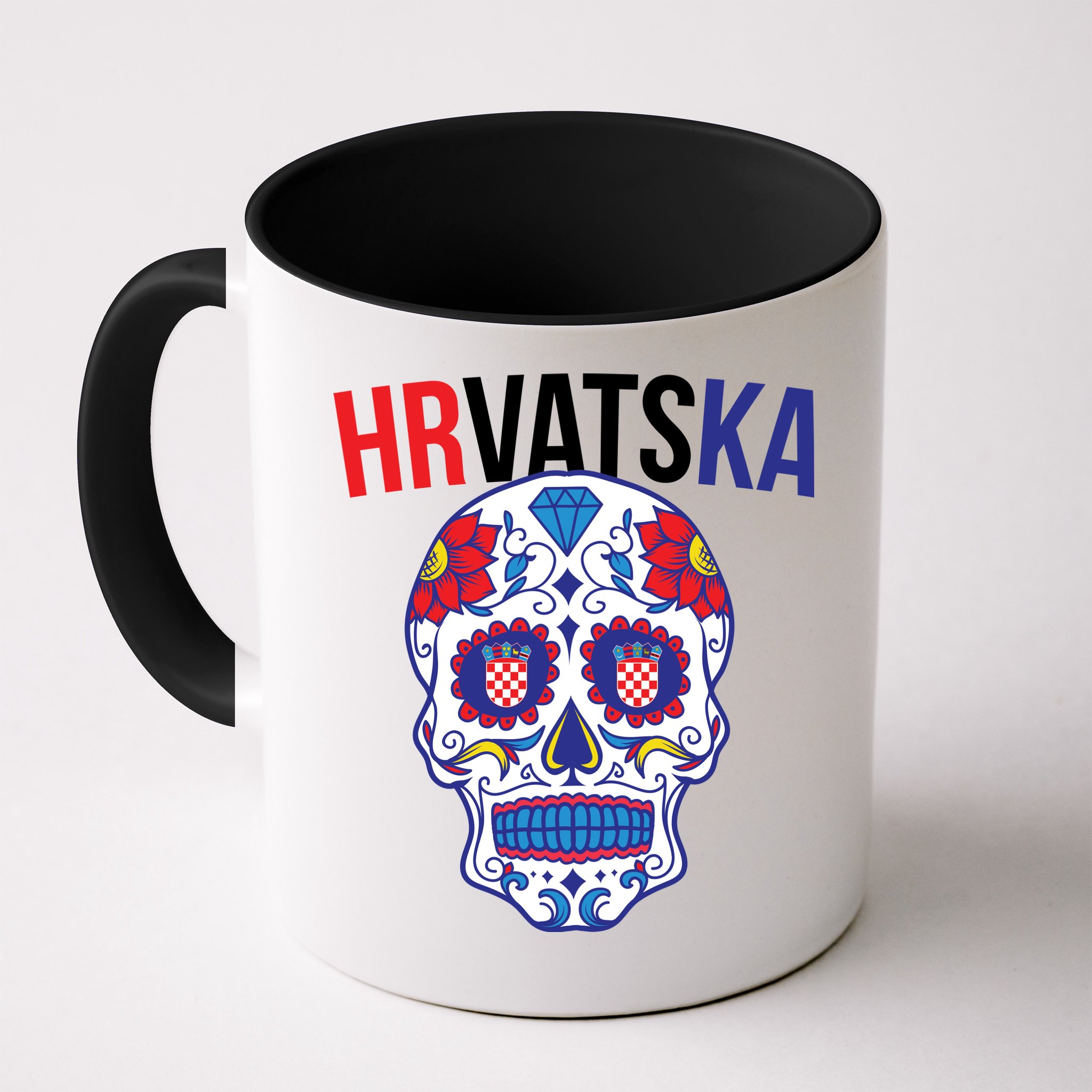 Croatia Hrvatska Soccer Skull Mug
