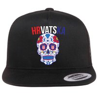 Croatia Hrvatska Soccer Skull Flat Bill Trucker Hat