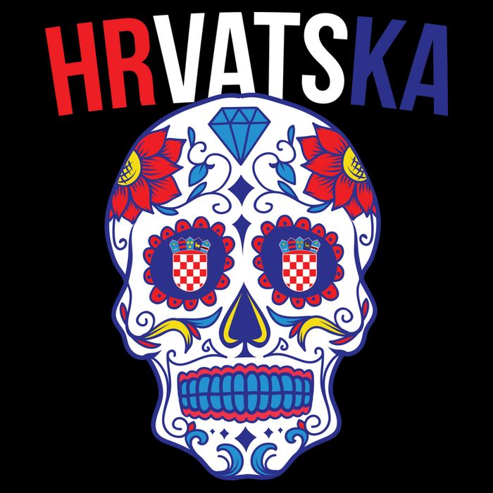Croatia Hrvatska Soccer Skull Flatbill Hat