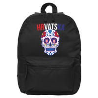 Croatia Hrvatska Soccer Skull 16 in Basic Backpack