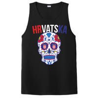 Croatia Hrvatska Soccer Skull PosiCharge Competitor Tank