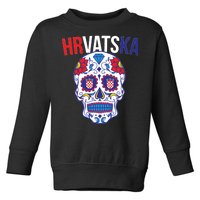 Croatia Hrvatska Soccer Skull Toddler Sweatshirt