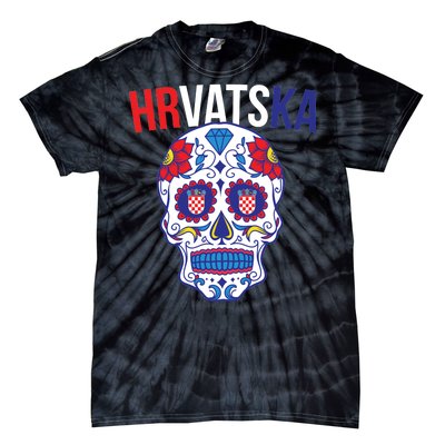 Croatia Hrvatska Soccer Skull Tie-Dye T-Shirt