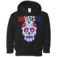 Croatia Hrvatska Soccer Skull Toddler Hoodie