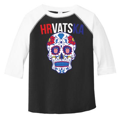 Croatia Hrvatska Soccer Skull Toddler Fine Jersey T-Shirt