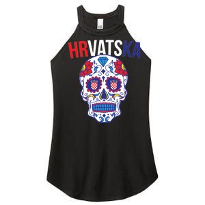 Croatia Hrvatska Soccer Skull Women’s Perfect Tri Rocker Tank