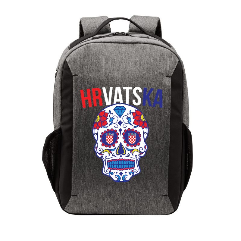 Croatia Hrvatska Soccer Skull Vector Backpack