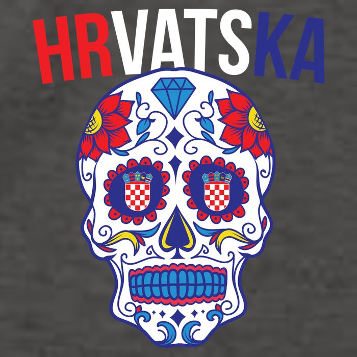 Croatia Hrvatska Soccer Skull Vector Backpack
