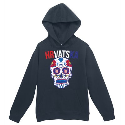 Croatia Hrvatska Soccer Skull Urban Pullover Hoodie