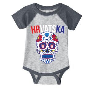 Croatia Hrvatska Soccer Skull Infant Baby Jersey Bodysuit