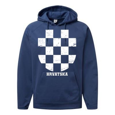 Croatia HRVATSKA Team Jersey Performance Fleece Hoodie