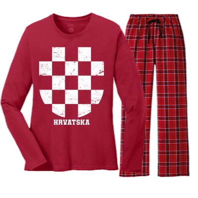 Croatia HRVATSKA Team Jersey Women's Long Sleeve Flannel Pajama Set 