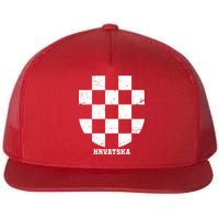 Croatia HRVATSKA Team Jersey Flat Bill Trucker Hat