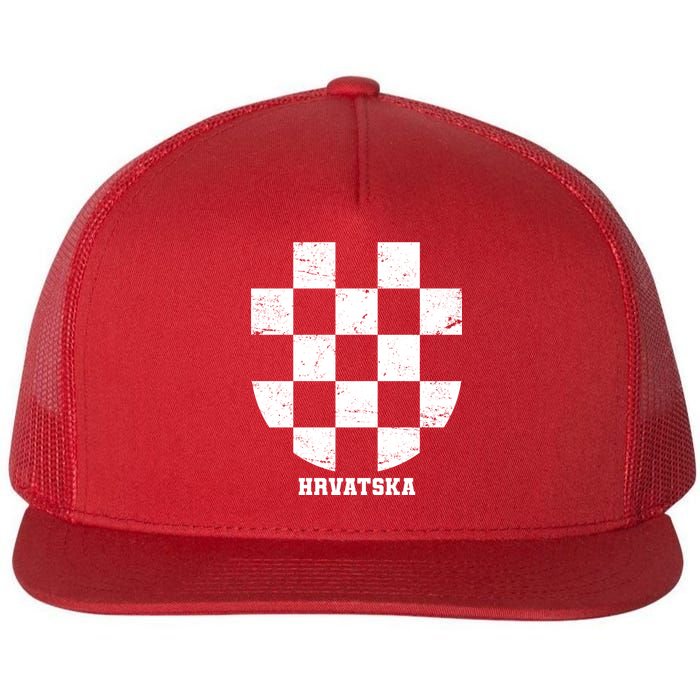 Croatia HRVATSKA Team Jersey Flat Bill Trucker Hat