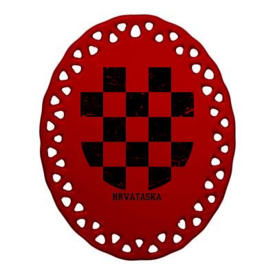 Croatia HRVATSKA Team Jersey Ceramic Oval Ornament