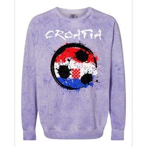 Croatia Soccer Ball Flag Colorblast Crewneck Sweatshirt