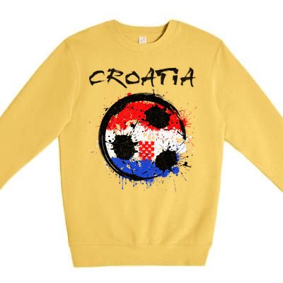 Croatia Soccer Ball Flag Premium Crewneck Sweatshirt