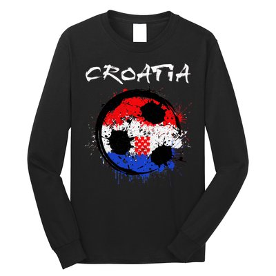 Croatia Soccer Ball Flag Long Sleeve Shirt