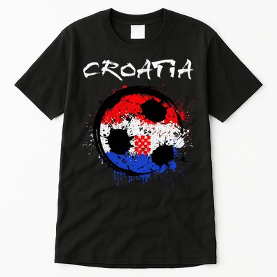 Croatia Soccer Ball Flag Tall T-Shirt