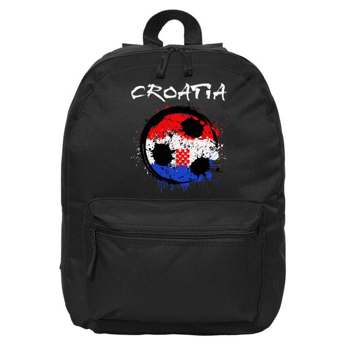 Croatia Soccer Ball Flag 16 in Basic Backpack