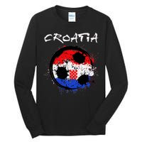 Croatia Soccer Ball Flag Tall Long Sleeve T-Shirt