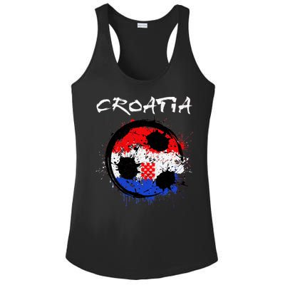 Croatia Soccer Ball Flag Ladies PosiCharge Competitor Racerback Tank