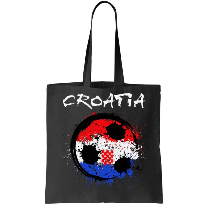 Croatia Soccer Ball Flag Tote Bag