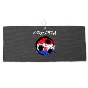 Croatia Soccer Ball Flag Large Microfiber Waffle Golf Towel