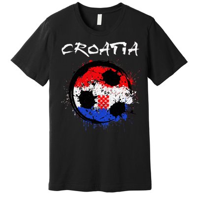 Croatia Soccer Ball Flag Premium T-Shirt