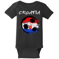 Croatia Soccer Ball Flag Baby Bodysuit