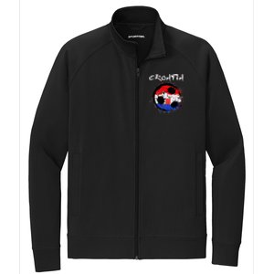 Croatia Soccer Ball Flag Stretch Full-Zip Cadet Jacket