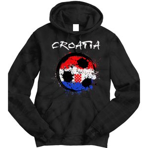 Croatia Soccer Ball Flag Tie Dye Hoodie