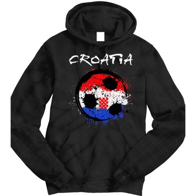 Croatia Soccer Ball Flag Tie Dye Hoodie