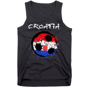 Croatia Soccer Ball Flag Tank Top