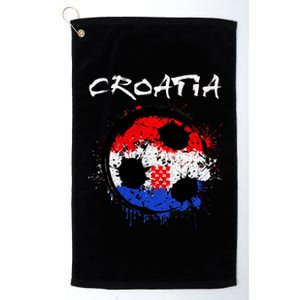 Croatia Soccer Ball Flag Platinum Collection Golf Towel