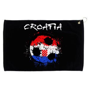 Croatia Soccer Ball Flag Grommeted Golf Towel