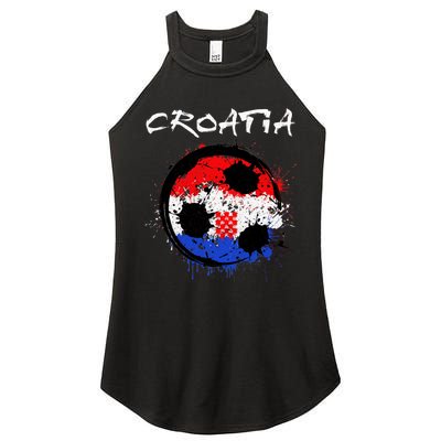 Croatia Soccer Ball Flag Women's Perfect Tri Rocker Tank