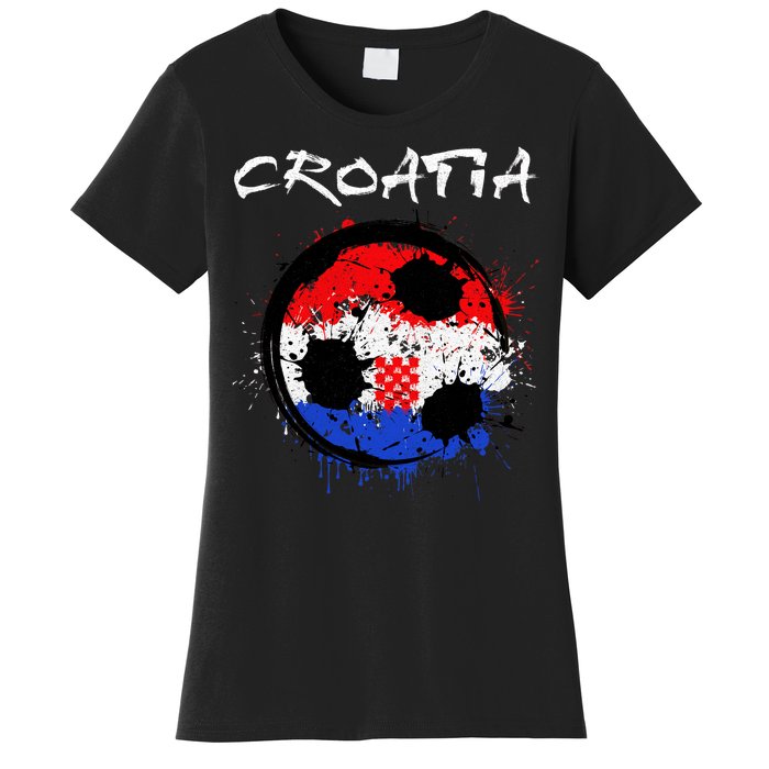 Croatia Soccer Ball Flag Women's T-Shirt