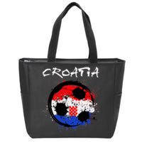 Croatia Soccer Ball Flag Zip Tote Bag