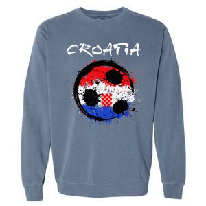 Croatia Soccer Ball Flag Garment-Dyed Sweatshirt