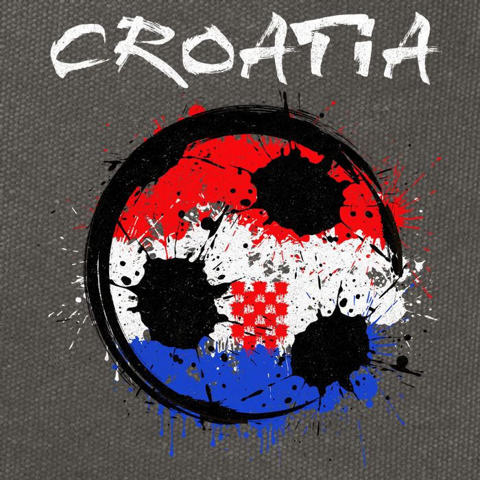Croatia Soccer Ball Flag Cotton Canvas Backpack
